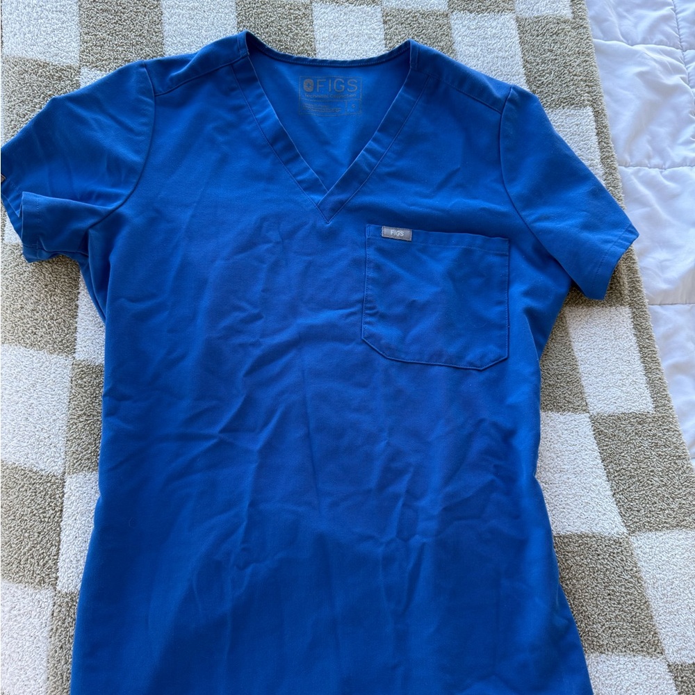 Figs Royal Blue Technical Collection Scrub Top